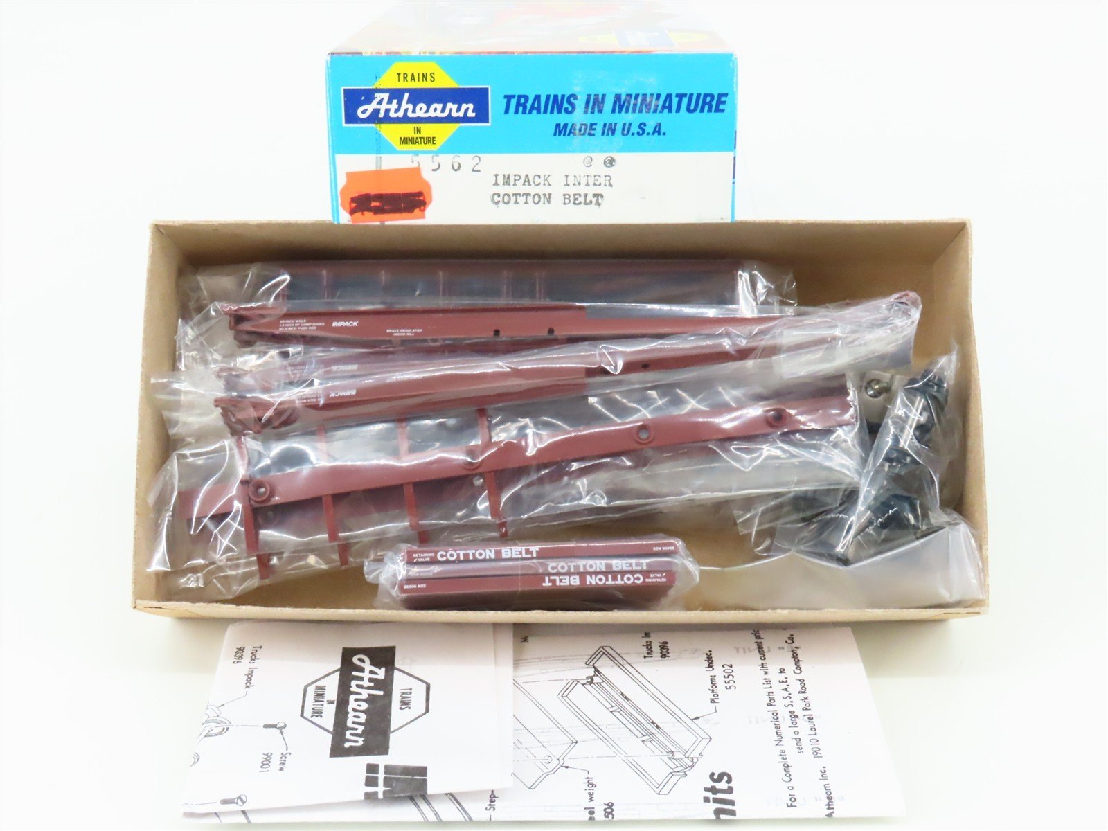HO Athearn Kit 5562 SSW Cotton Belt Impack Articulated Piggyback Cars 3-Pack