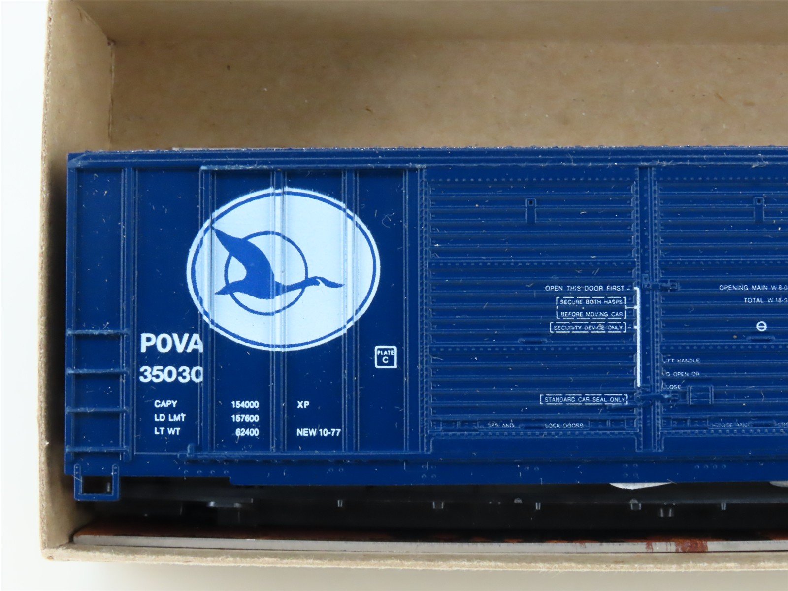HO Roundhouse Kit 3644 POVA Pend Oreille Valley 50' Double Door Box Car #35030