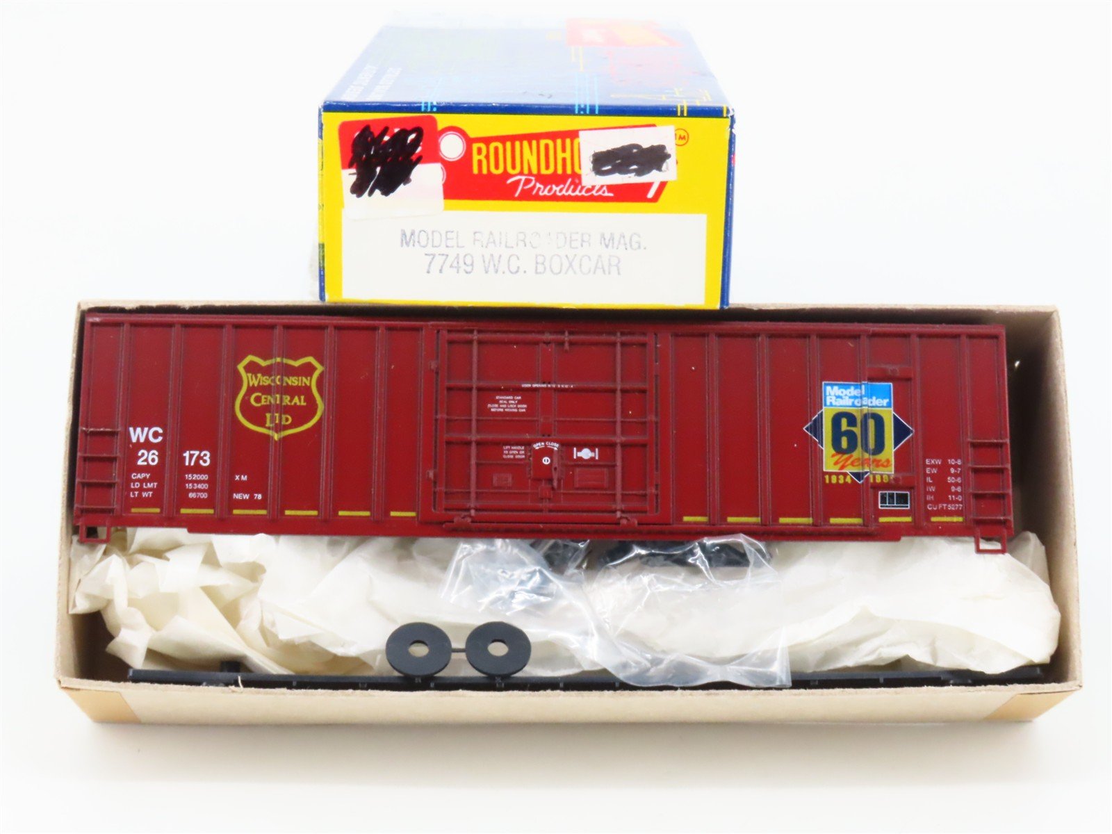 HO Roundhouse Kit 7749 WC Wisconsin Central Model Railroader Box Car #26173