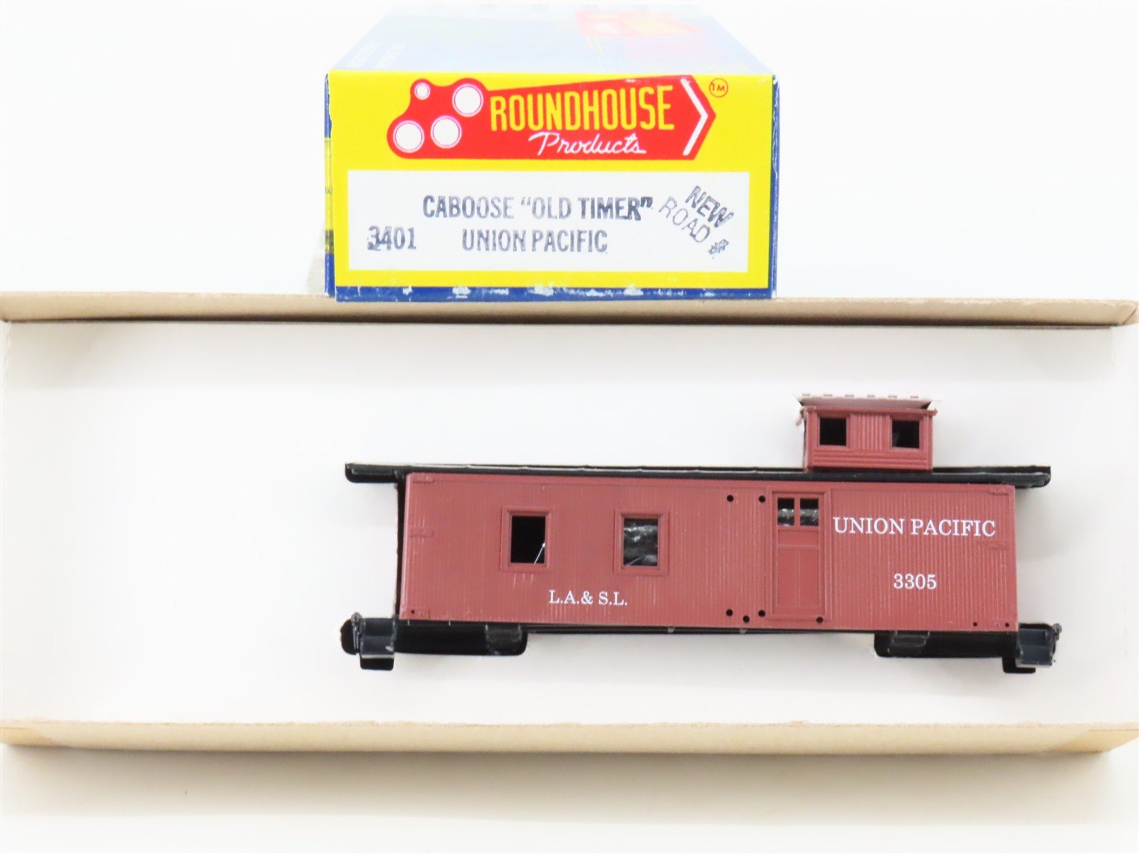 HO Scale Roundhouse Kit 3401 LA&SL UP Union Pacific Old Timer Caboose #3305