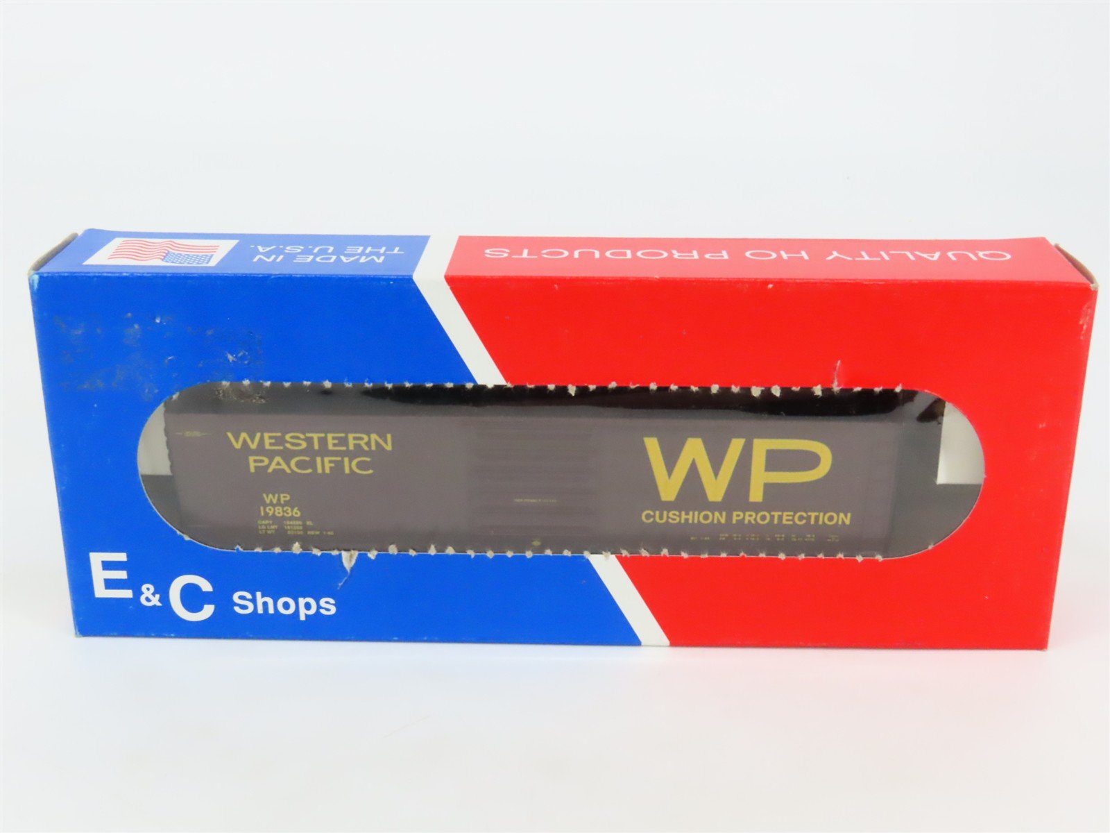 HO Scale E&C Shops Kit 1701-4 WP Western Pacific 50' Single Door Box Car #19836