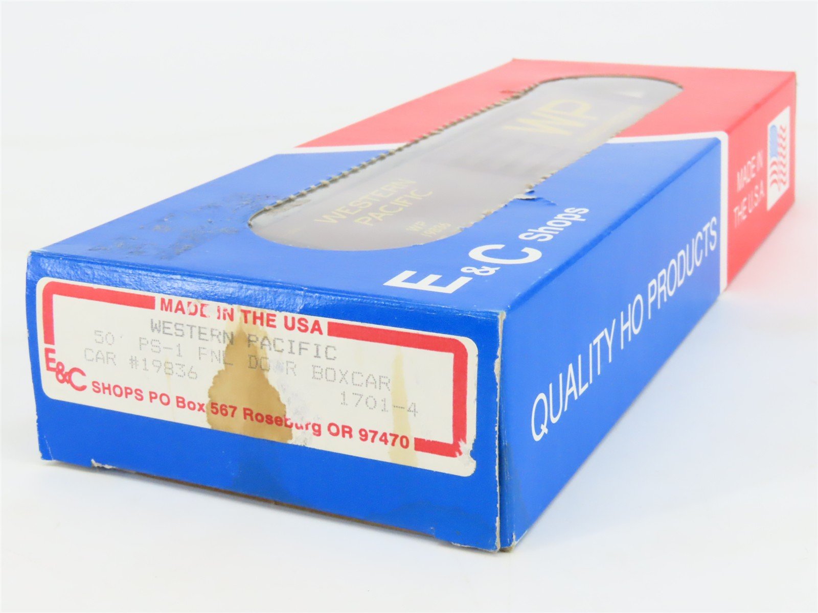HO Scale E&C Shops Kit 1701-4 WP Western Pacific 50' Single Door Box Car #19836