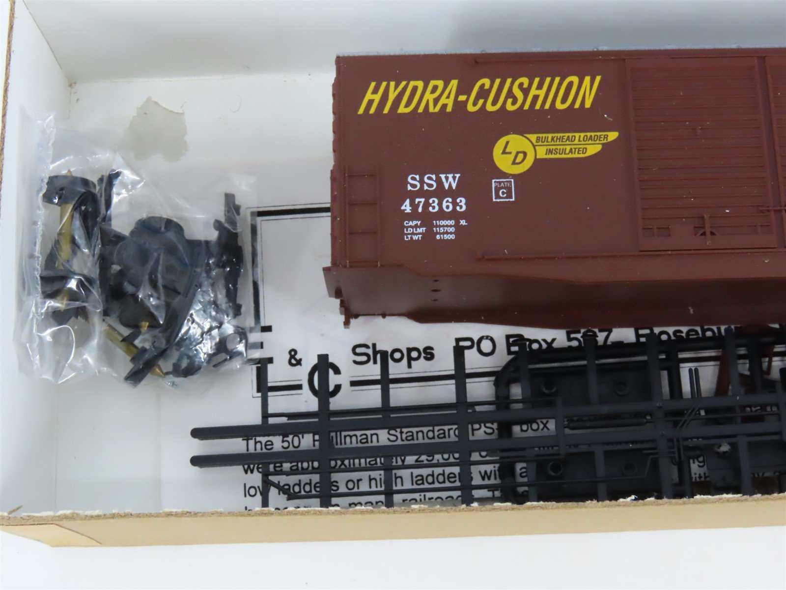 HO Scale E&C Shops Kit 0308-2 SSW Cotton Belt 50' Double Door Box Car #47363