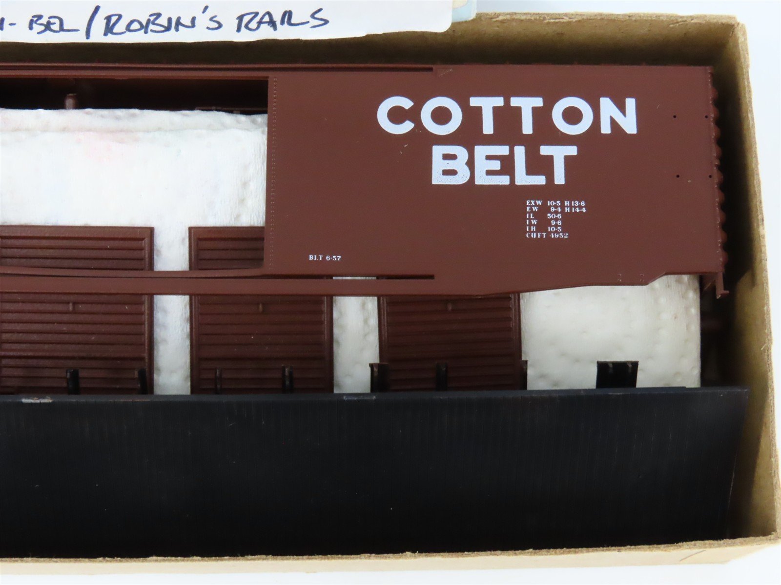 HO Bev-Bel Robin's Rails Kit SSW Cotton Belt 50' Double Door Box Car #10235
