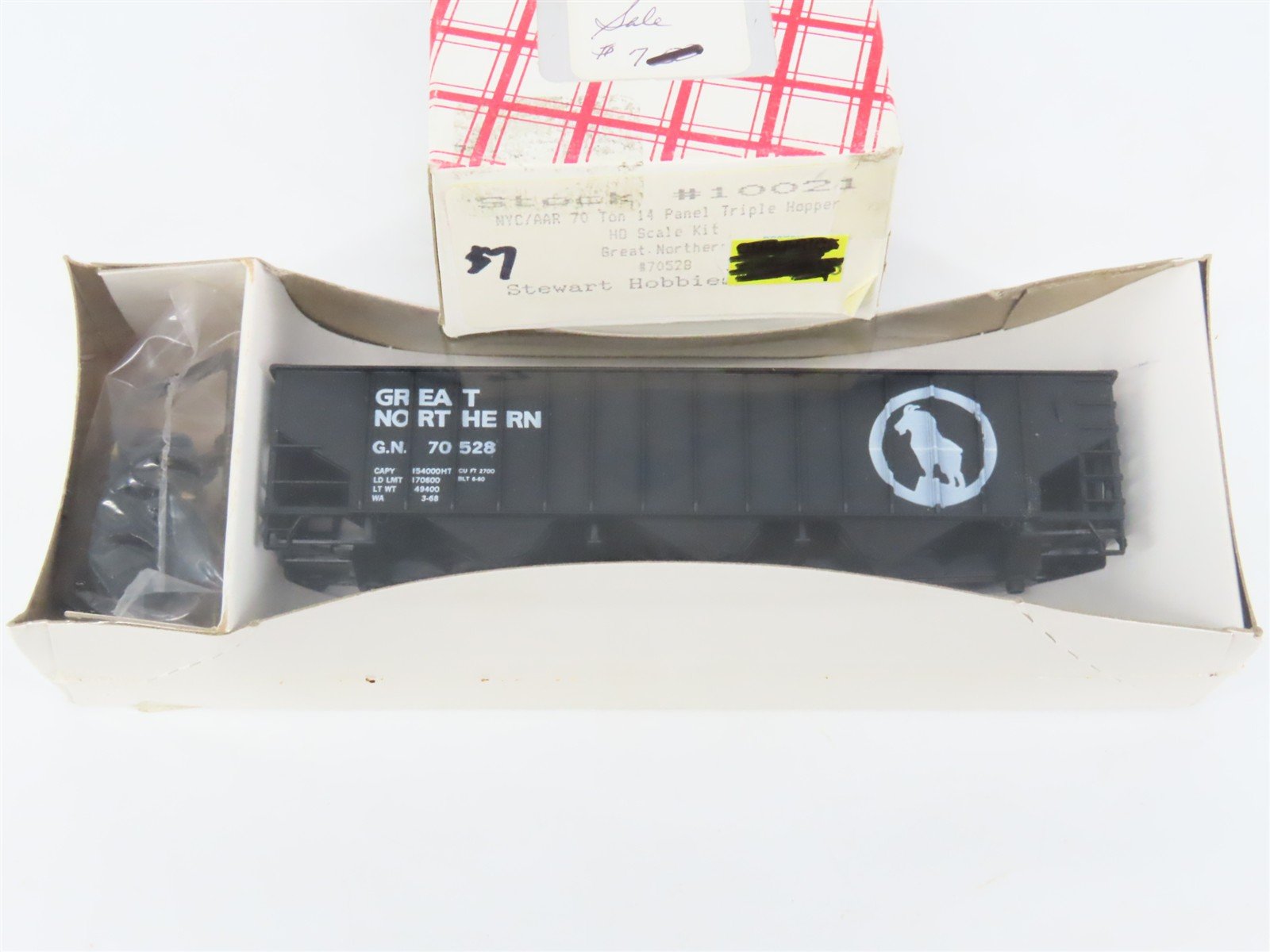 HO Scale Stewart Kit #10021 GN Great Northern 3-Bay Open Hopper #70528 - Sealed