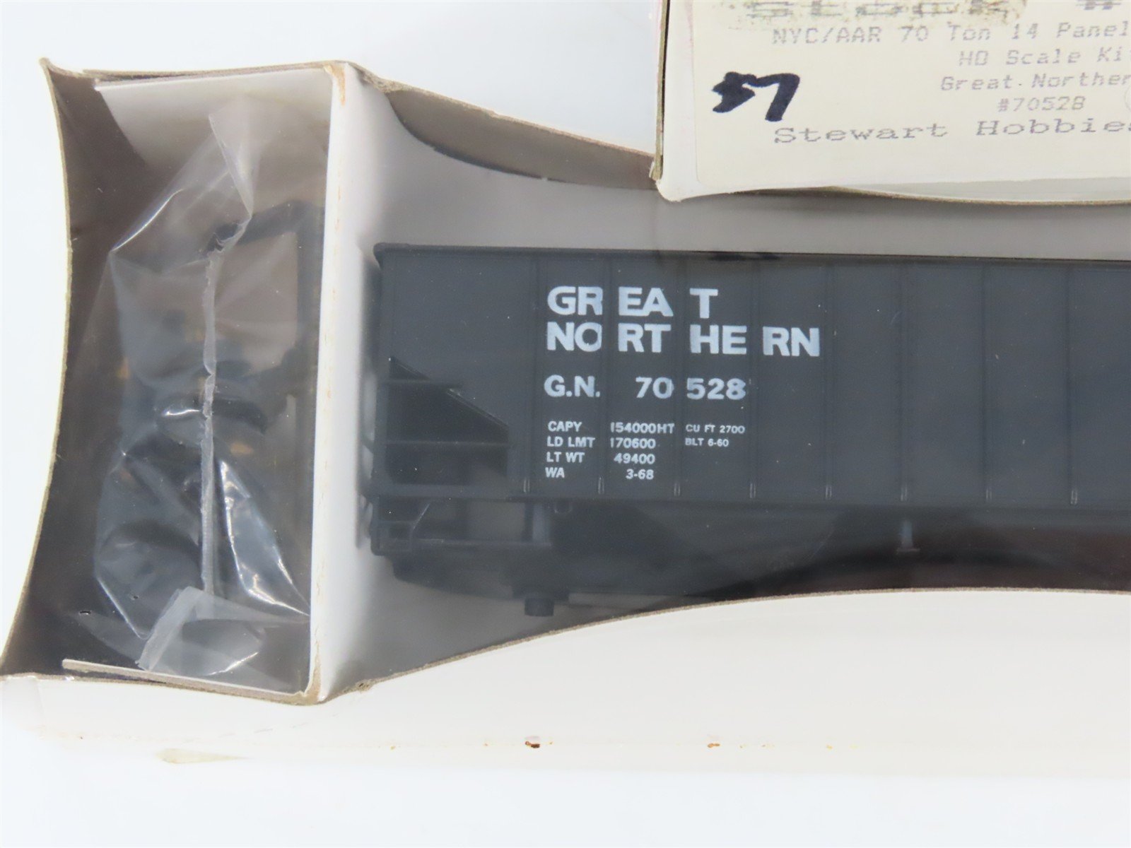 HO Scale Stewart Kit #10021 GN Great Northern 3-Bay Open Hopper #70528 - Sealed