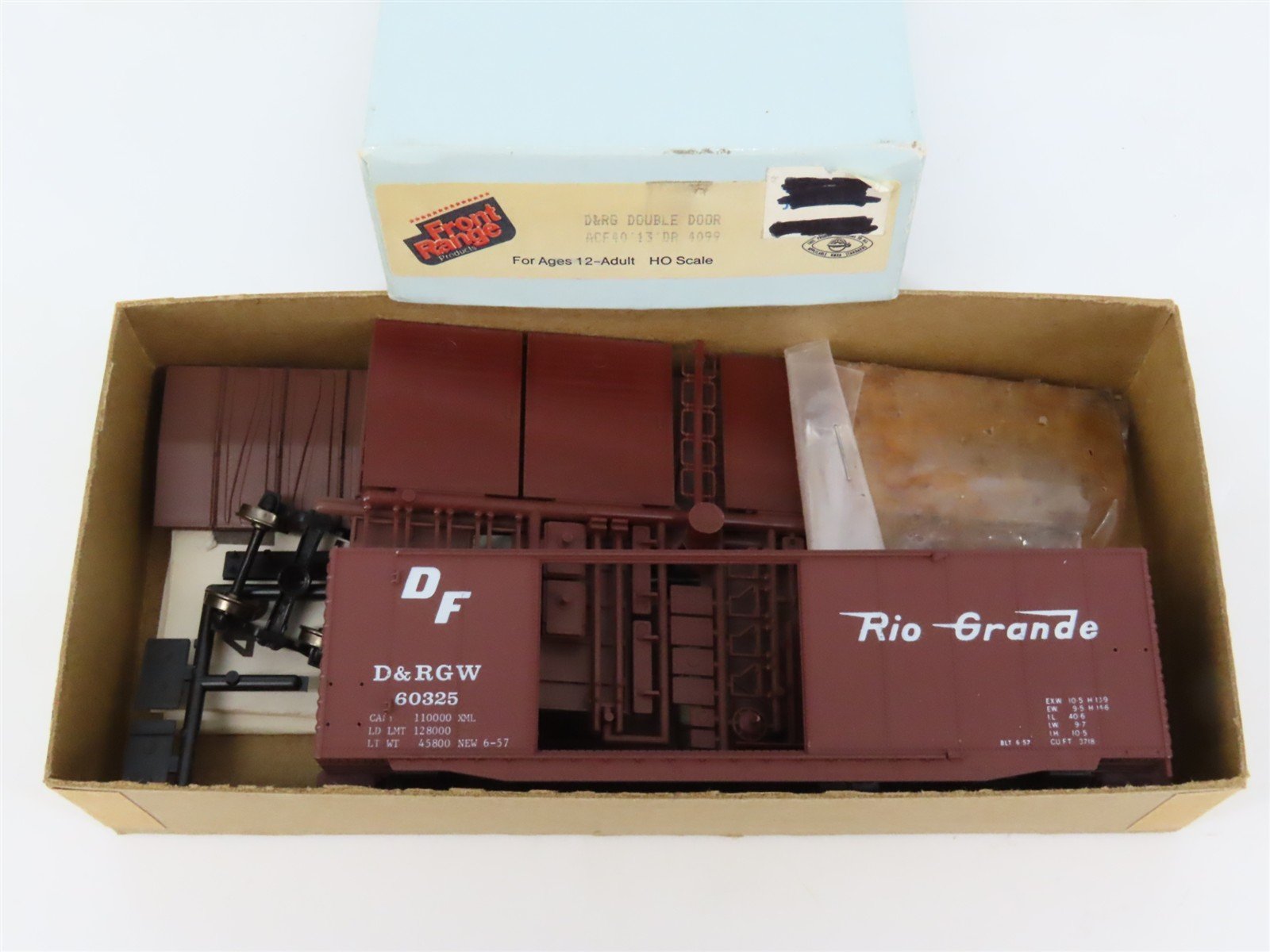 HO Scale Front Range Kit 4099 D&RGW Rio Grande 40' Double Door Box Car #60325