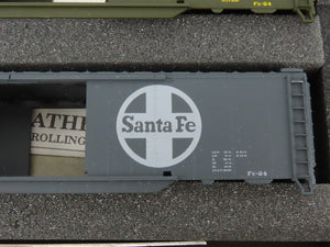 HO Scale Athearn Kit 2306 ATSF Santa Fe Railroad 50' Double Door Box Car 2-Pack
