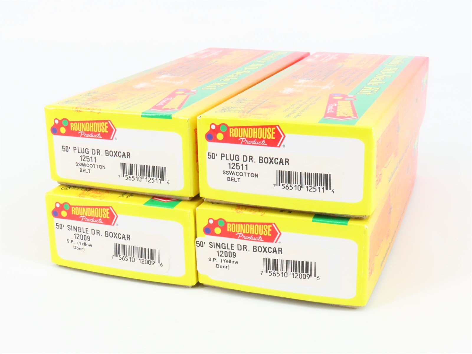 HO Roundhouse Kit 00638 SSW Cotton Belt /SP Southern Pacific 50' Box Car 4-Pack