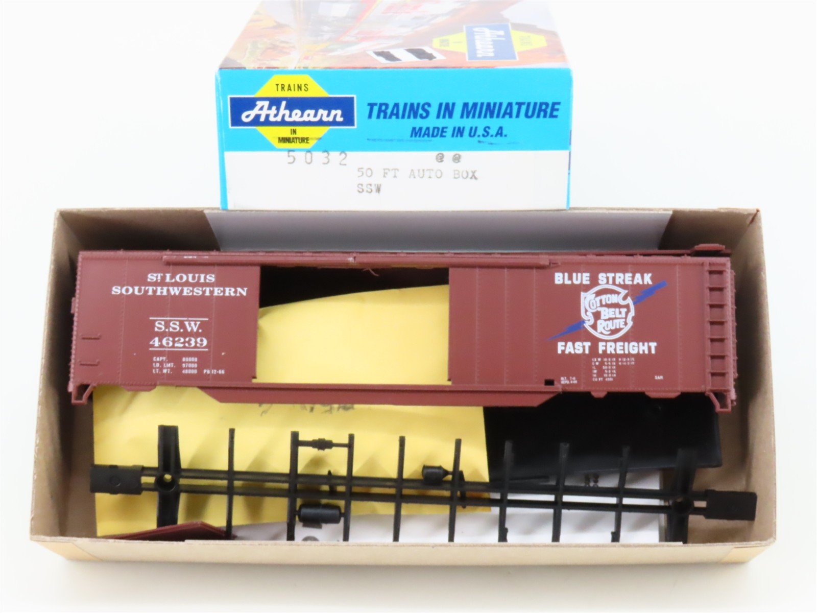 HO Scale Athearn Kit 5032 SSW Cotton Belt Route 50' Auto Box Car #46239