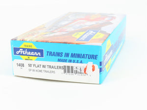HO Scale Athearn Kit 1408 SP Southern Pacific 50' Flat Car #30259 w/ Trailers