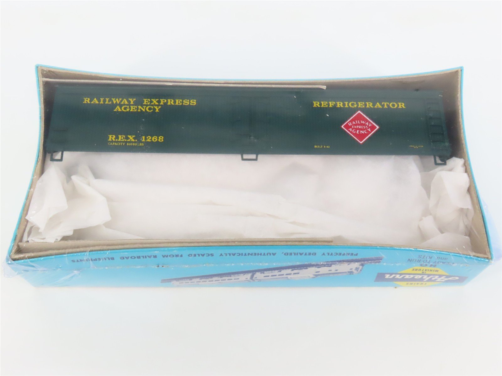 HO Scale Athearn Kit 5386 REX Railway Express Agency 50' Reefer #1268 - Sealed