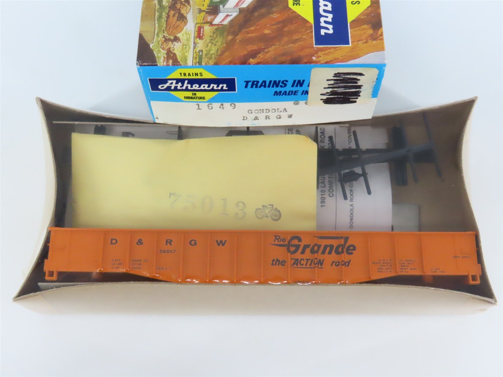 HO Scale Athearn Kit 1649 D&RGW Rio Grande Railroad Gondola #56047 - Sealed