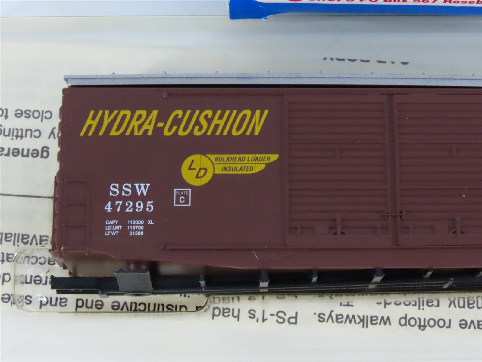 HO Scale E&C Shops Kit 0308 SSW Cotton Belt 50' Double Door Box Car #47295