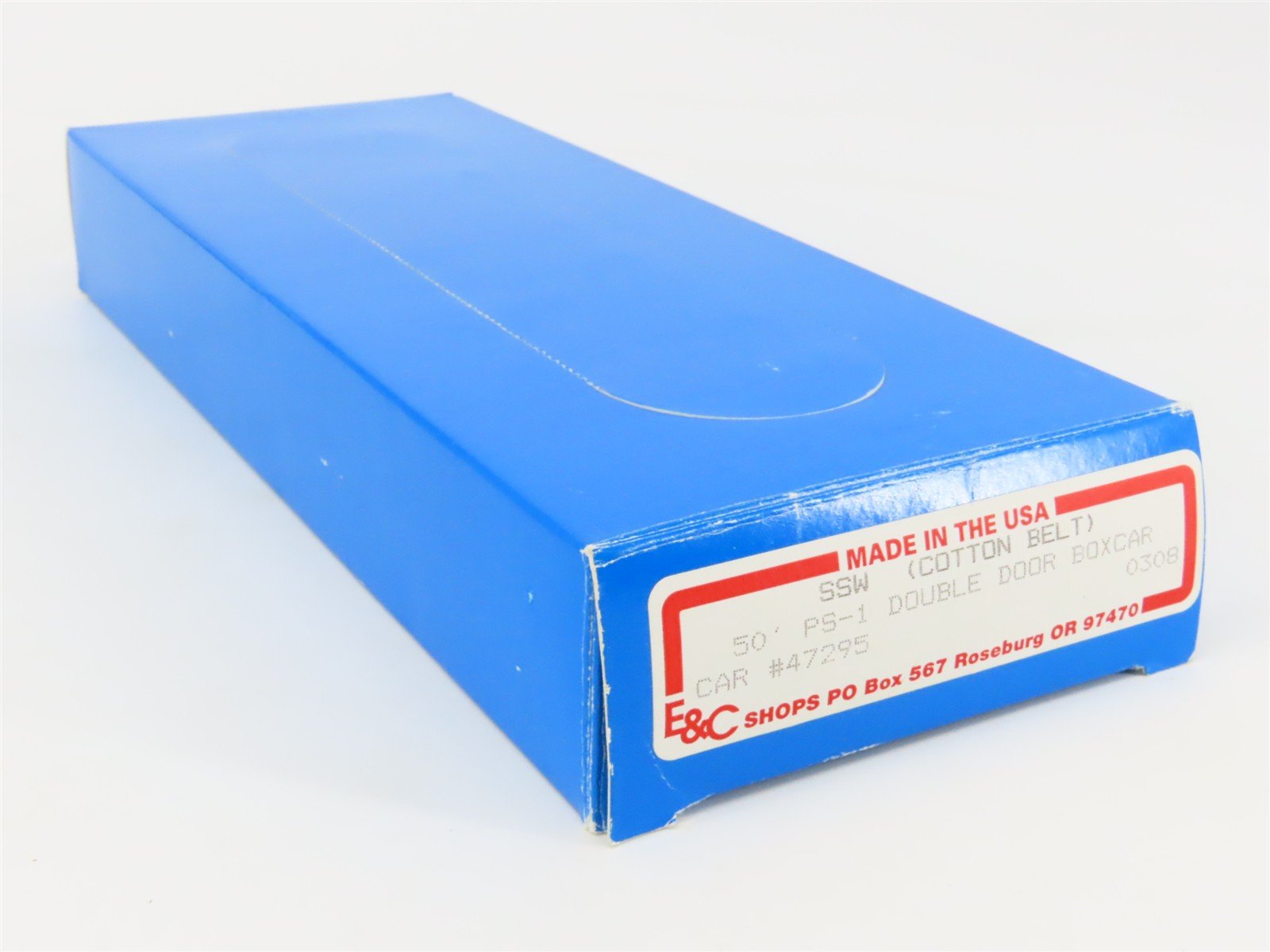 HO Scale E&C Shops Kit 0308 SSW Cotton Belt 50' Double Door Box Car #47295