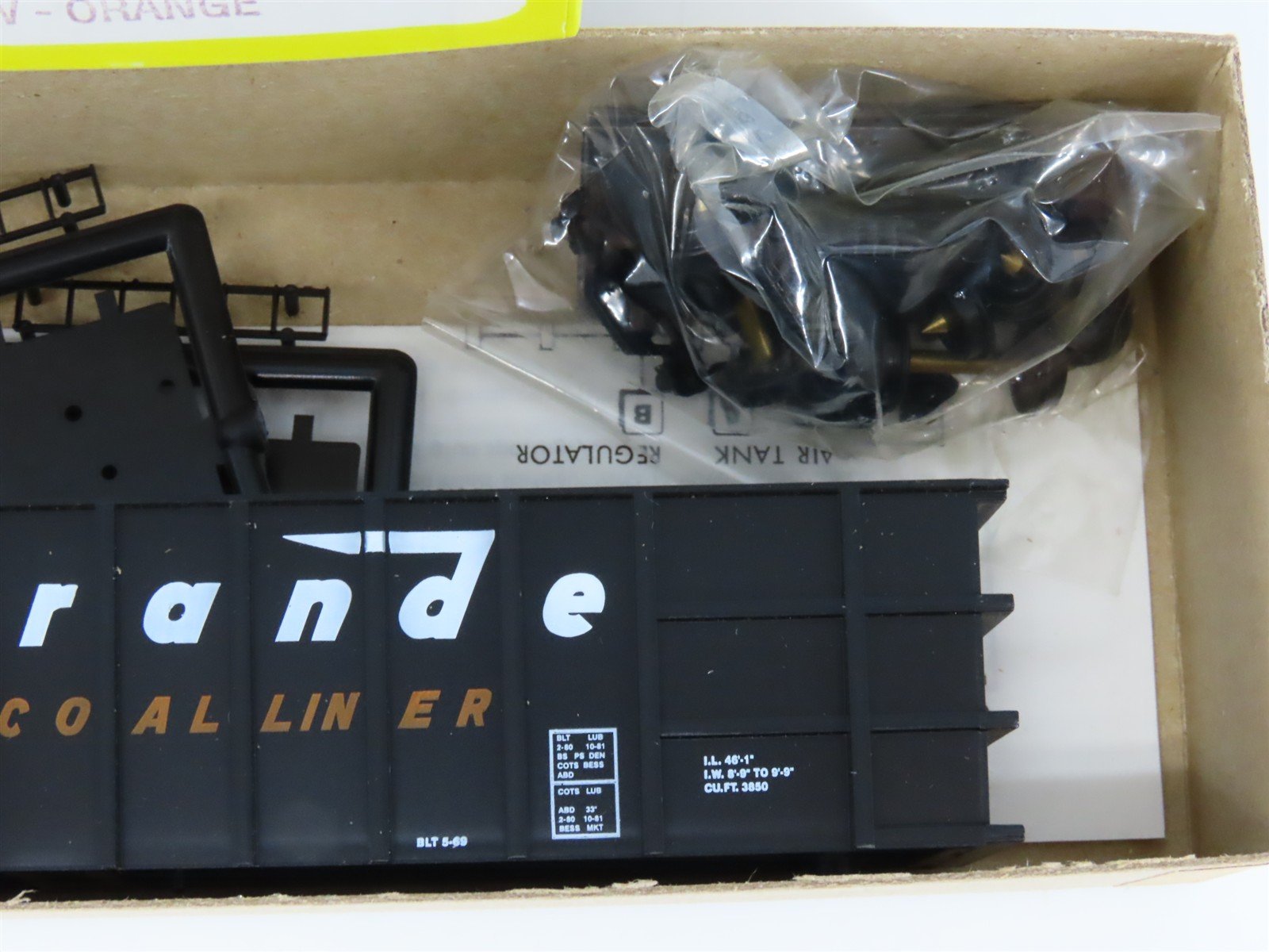 HO Scale Roundhouse Kit 7845 D&RGW Rio Grande Thrall Coal Liner Gondola #56997
