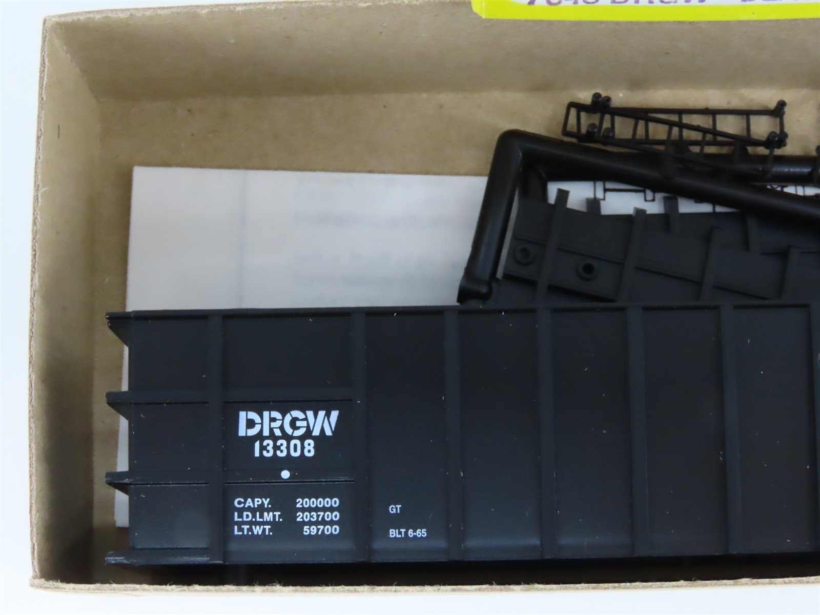HO Scale Roundhouse Kit 7843 DRGW Rio Grande Railroad Thrall Coal Gondola #13308