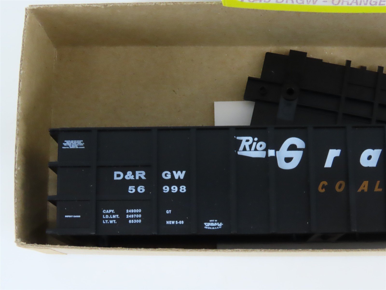 HO Scale Roundhouse Kit 7845 DRGW Rio Grande Thrall Coal Liner Gondola #56998