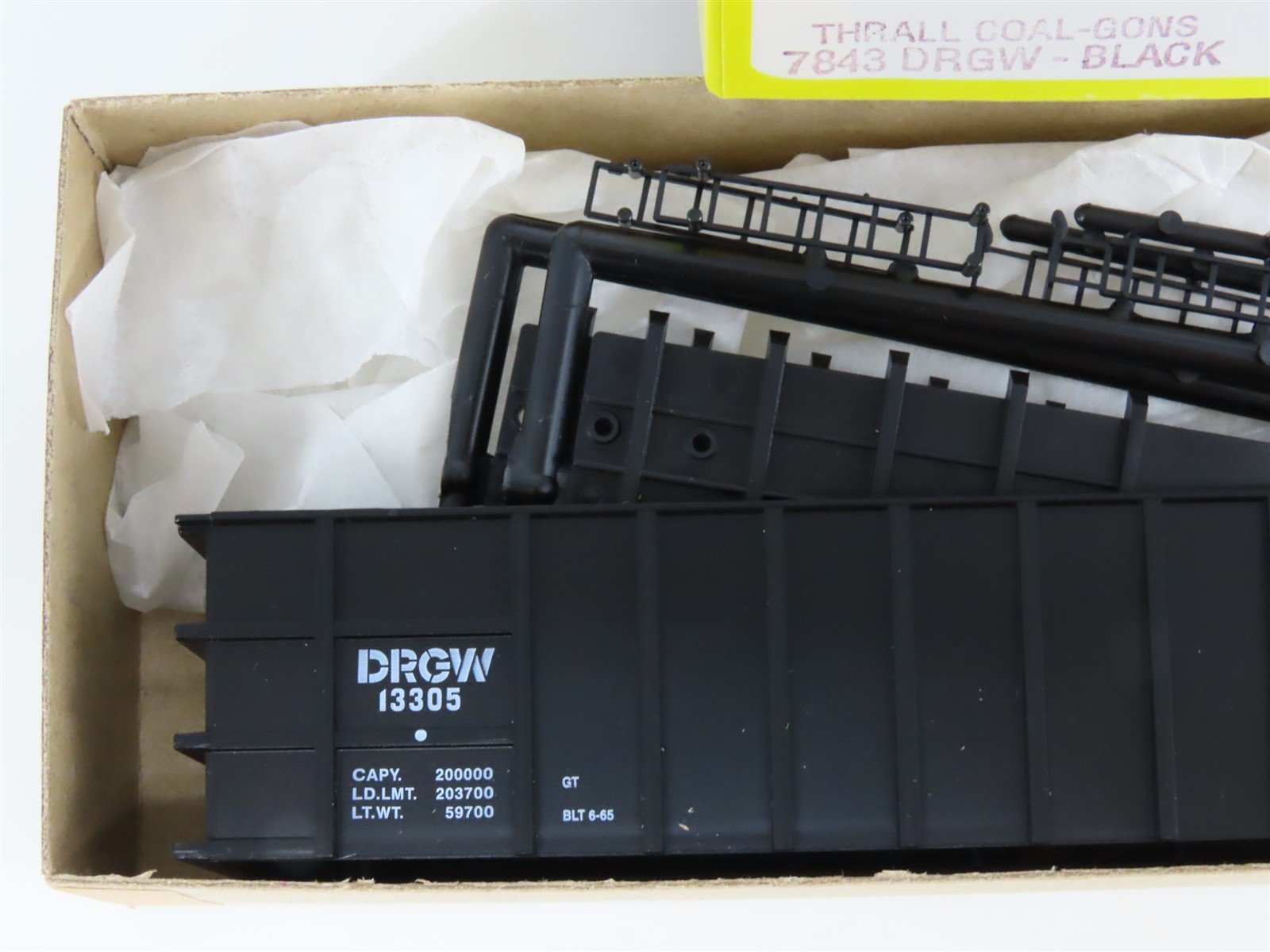 HO Scale Roundhouse Kit 7843 DRGW Rio Grande Thrall Coal Gondola #13305