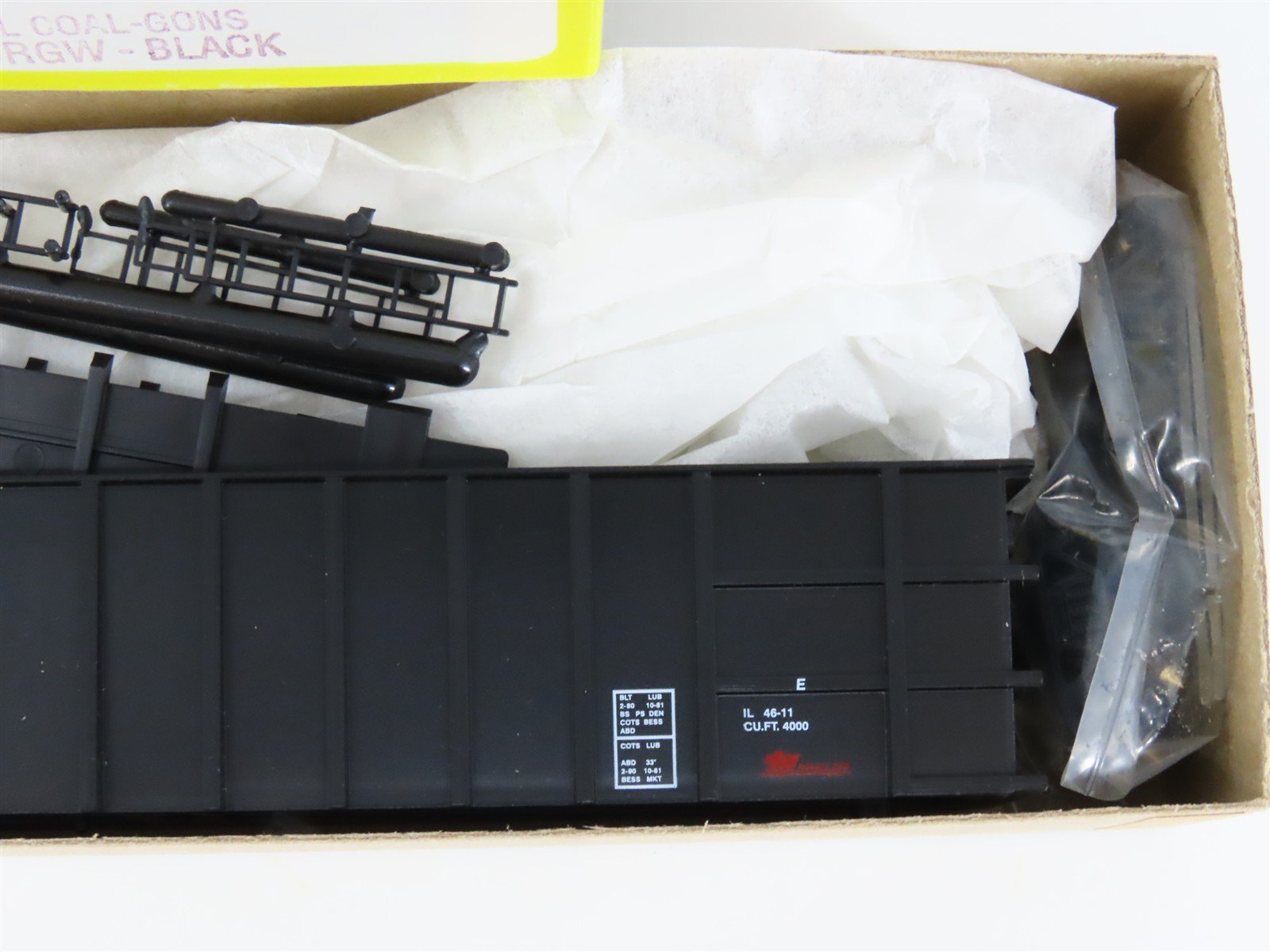 HO Scale Roundhouse Kit 7843 DRGW Rio Grande Thrall Coal Gondola #13305