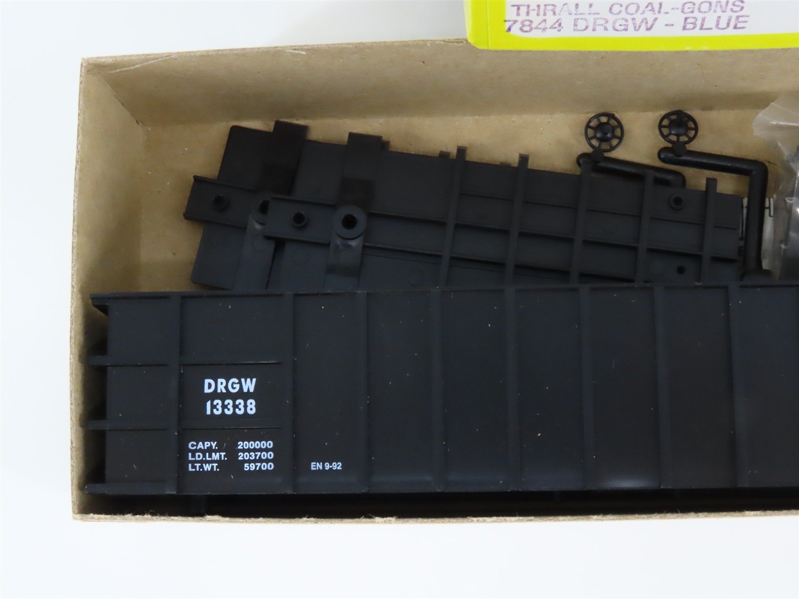 HO Scale Roundhouse Kit 7844 DRGW Rio Grande Railroad Thrall Coal Gondola #13338