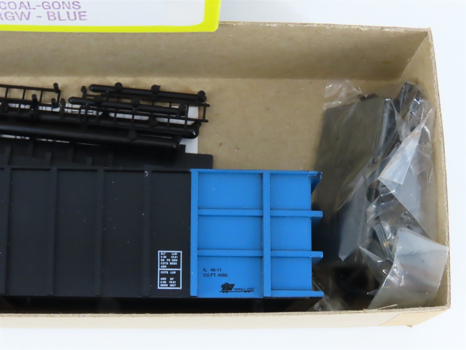 HO Scale Roundhouse Kit 7844 DRGW Rio Grande Railroad Thrall Coal Gondola #13347