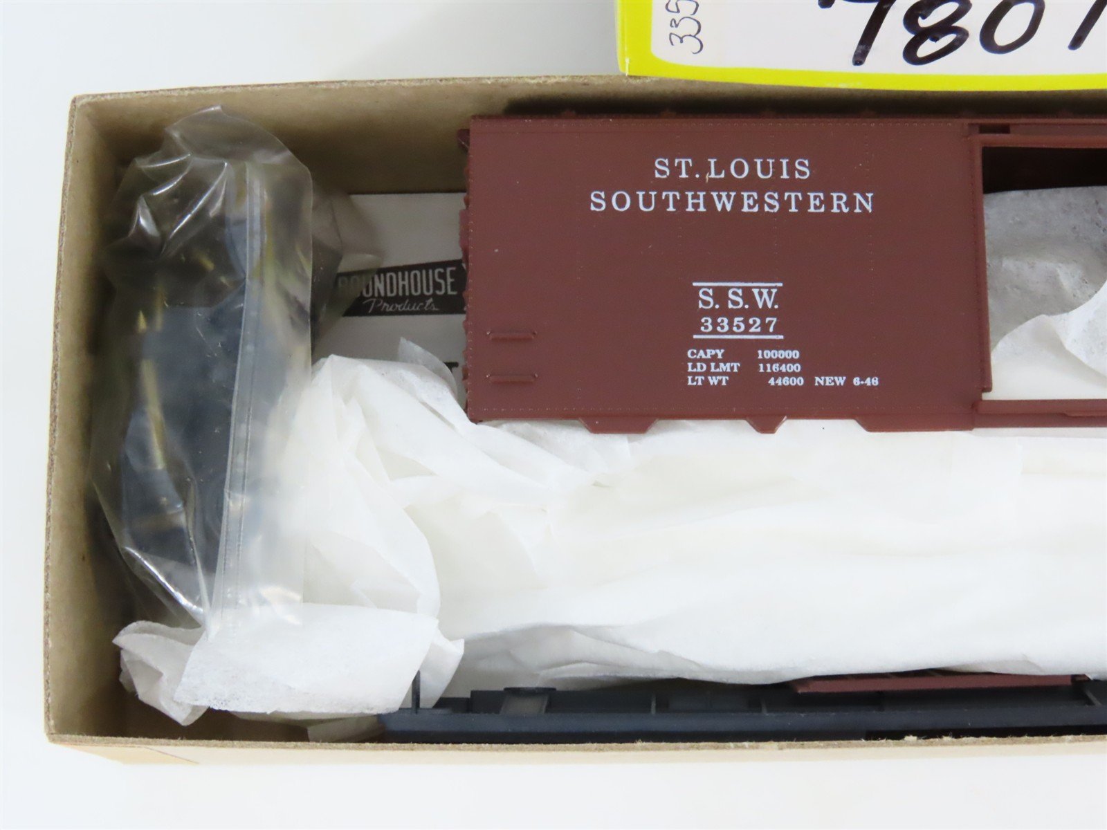 HO Scale Roundhouse Kit 7807 SSW Cotton Belt Route Single Door Box Car #33527