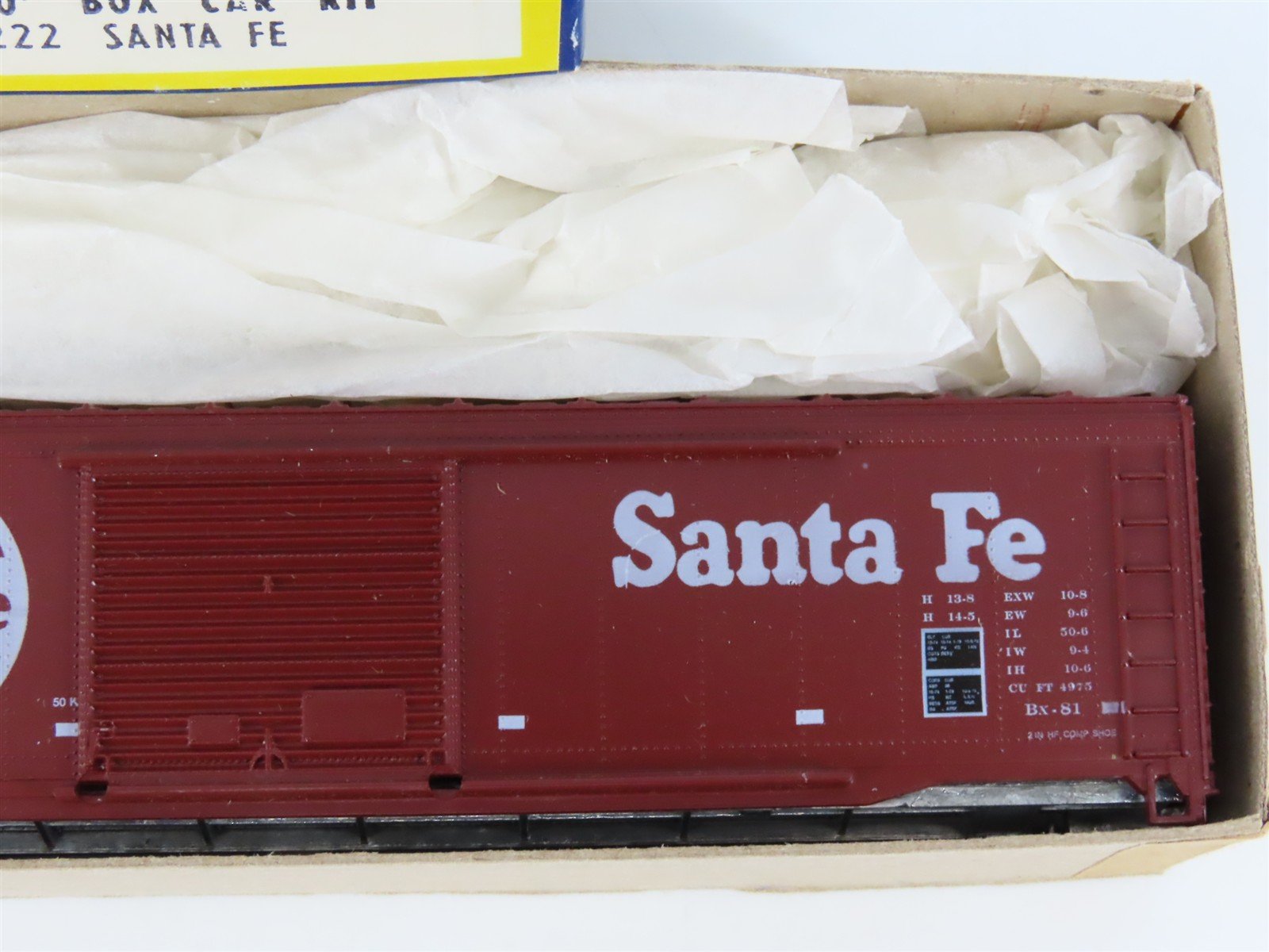 HO Roundhouse Kit 1222 ATSF Santa Fe Railroad 50' Single Door Box Car #13298