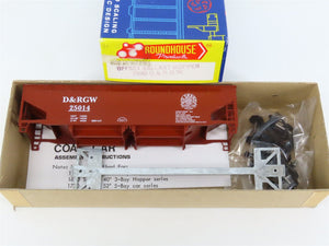 HO Scale Roundhouse Kit 7882 D&RGW Rio Grande 2-Bay Ballast Open Hopper #25014