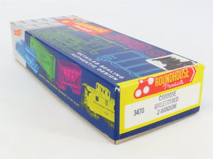 HO Scale Roundhouse Kit 3470 Unlettered 2-Window Caboose