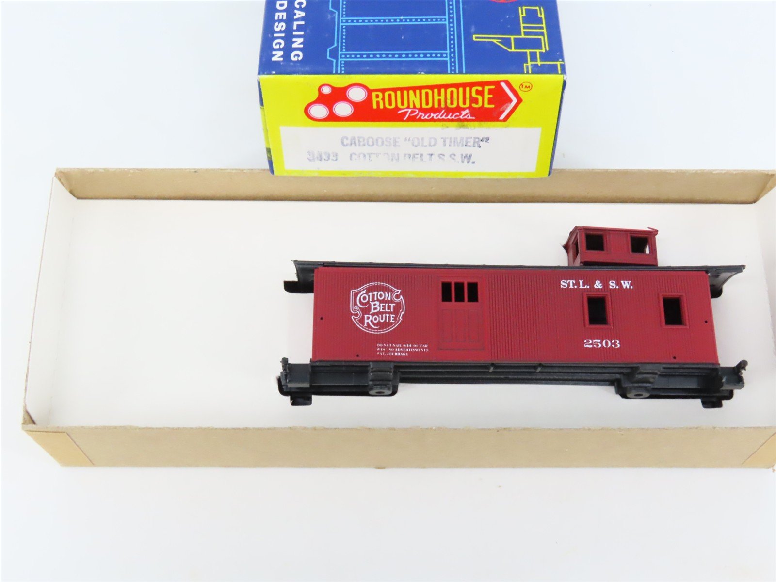 HO Scale Roundhouse Kit 3533 STL&W Cotton Belt Route Old Timer Caboose #2503