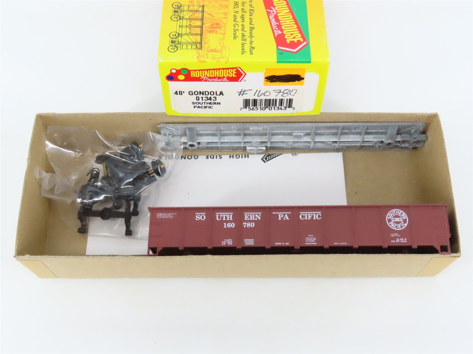 HO Scale Roundhouse Kit 01343 SP Southern Pacific 40' Open Gondola #160780