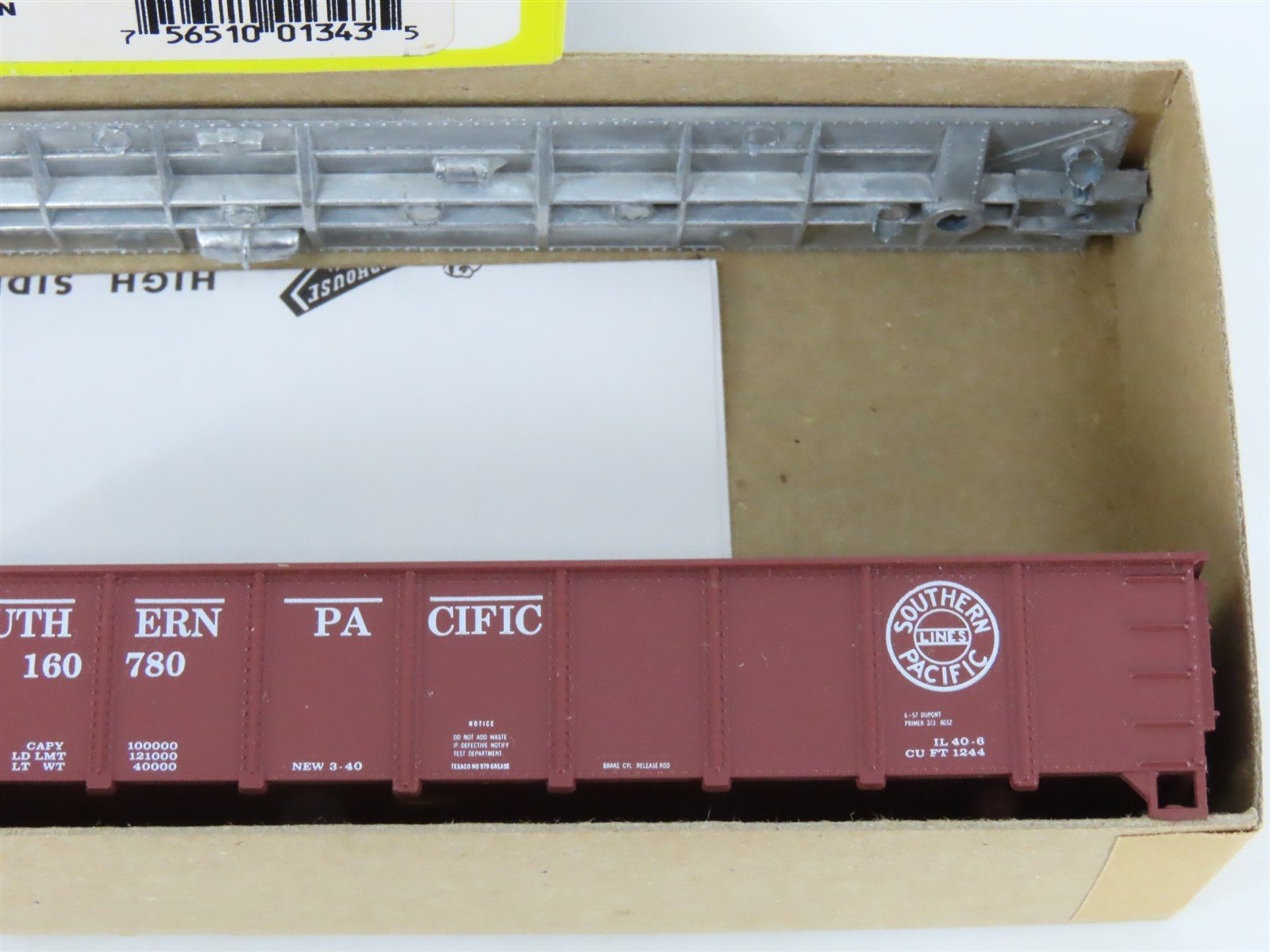 HO Scale Roundhouse Kit 01343 SP Southern Pacific 40' Open Gondola #160780