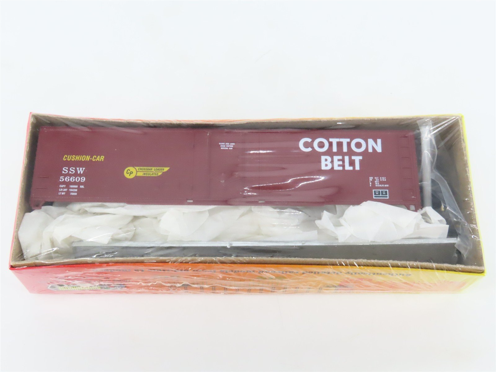 HO Roundhouse Kit 12511 SSW Cotton Belt 50' Plug Door Box Car #56609 - Sealed