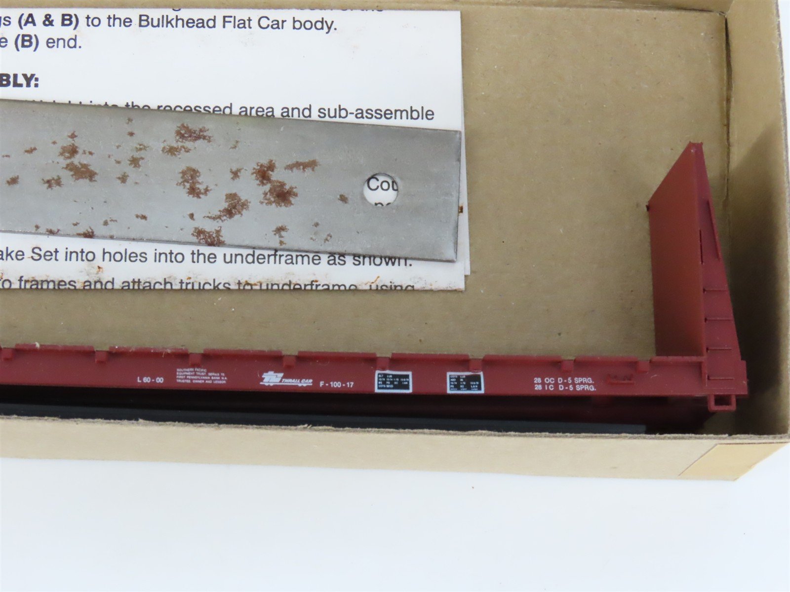 HO Scale Roundhouse Kit 1306 SSW Cotton Belt 60' Bulkhead Flat Car #88325