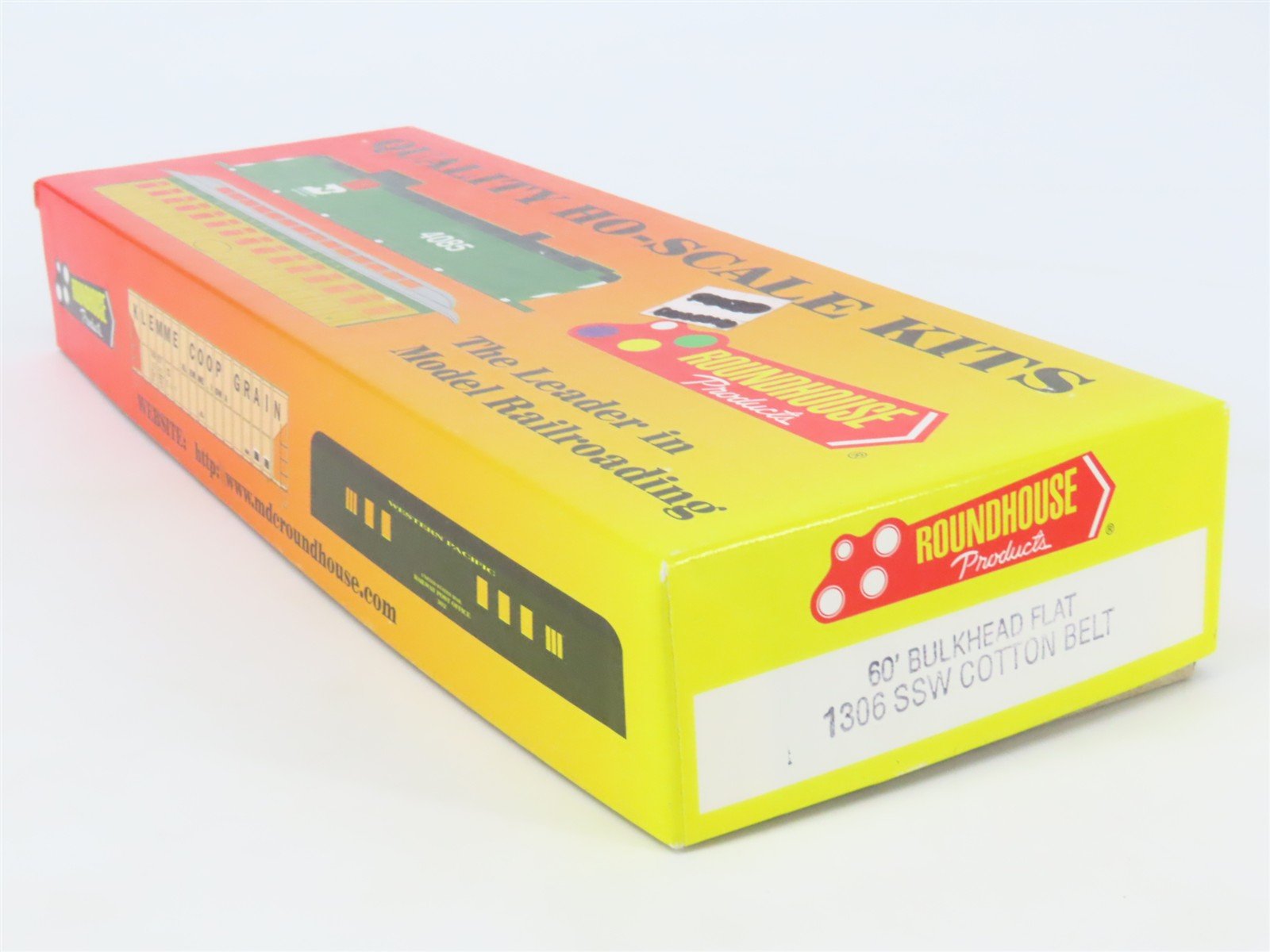 HO Scale Roundhouse Kit 1306 SSW Cotton Belt 60' Bulkhead Flat Car #88325