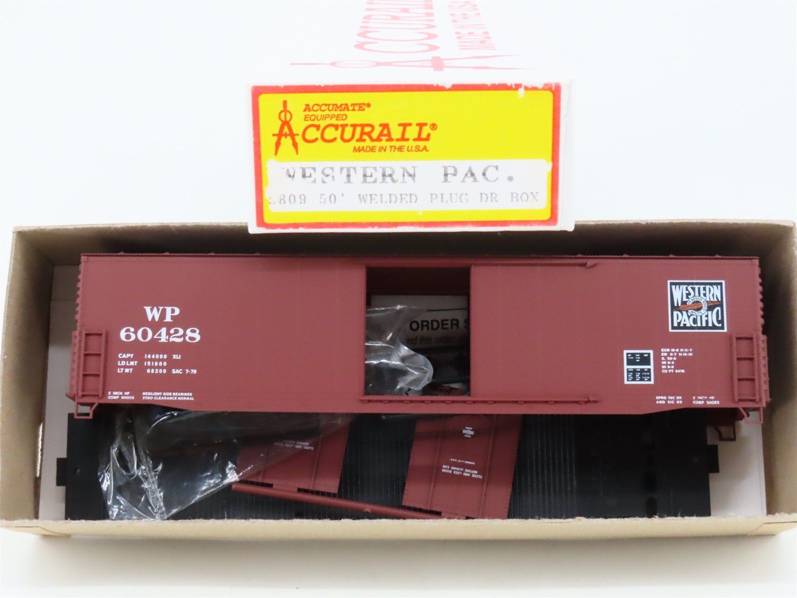 HO Accurail Kit 5809 WP Western Pacific 50' Welded Plug Door Box Car #60428