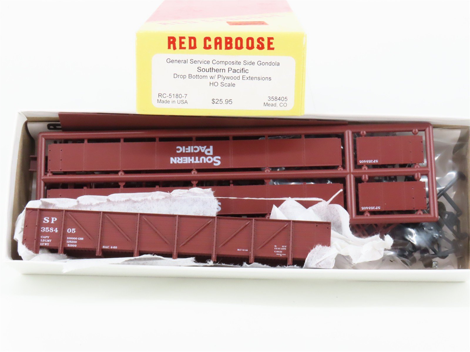 HO Red Caboose Kit RC-5180-7 SP Southern Pacific Drop Bottom Gondola #358405