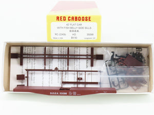 HO Scale Red Caboose Kit RC-2240b DODX Department of Defense 42' Flat Car #35098