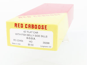 HO Scale Red Caboose Kit RC-2240b DODX Department of Defense 42' Flat Car #35098