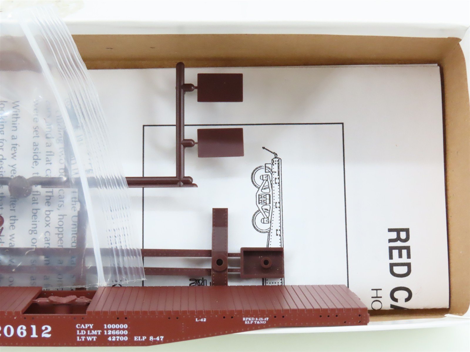 HO Scale Red Caboose Kit RC-2247d T&NO Texas & New Orleans 42' Flat Car #20612