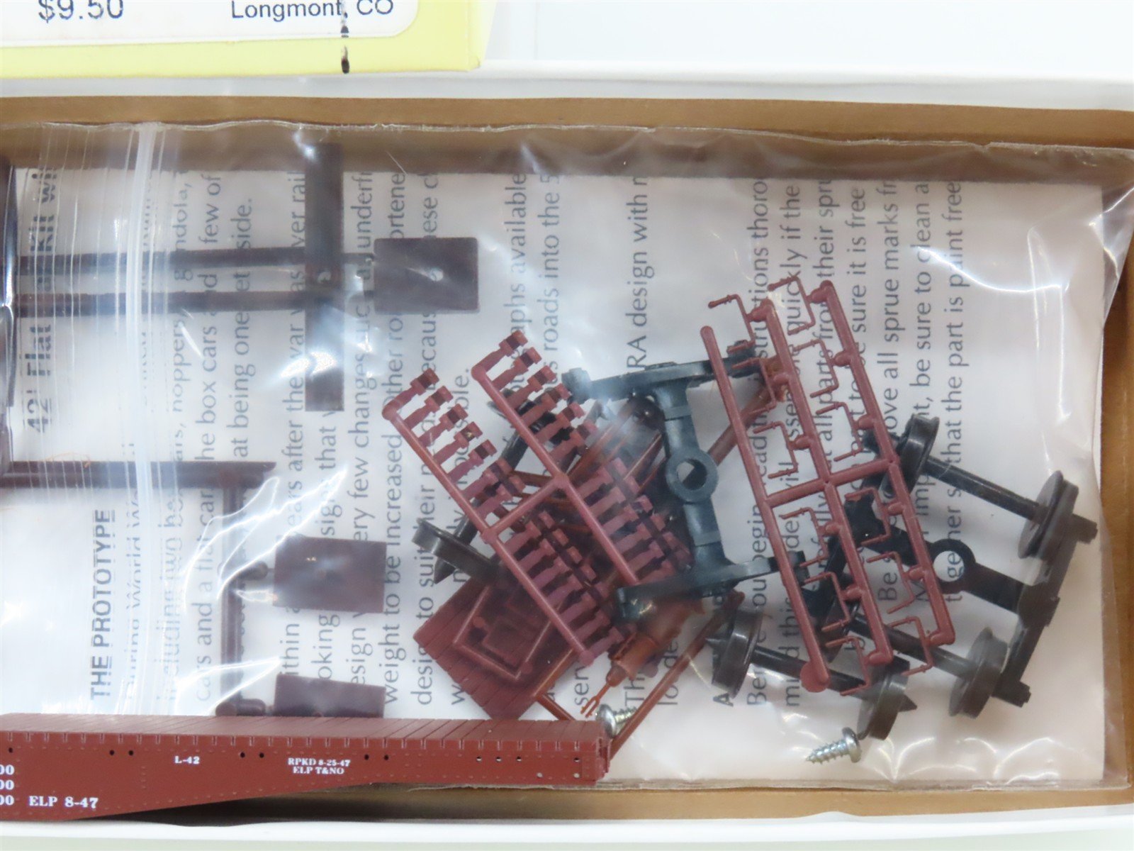 HO Scale Red Caboose Kit RC-2247b T&NO Texas & New Orleans 42' Flat Car #20606