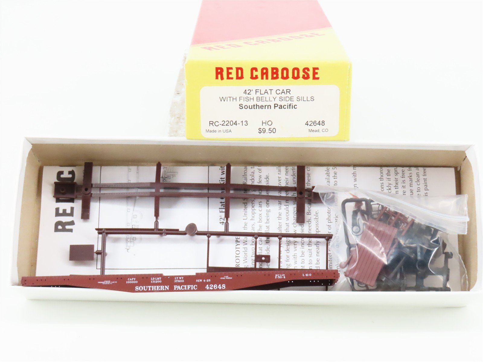 HO Scale Red Caboose Kit RC-2204-13 SP Southern Pacific 42' Flat Car #42648