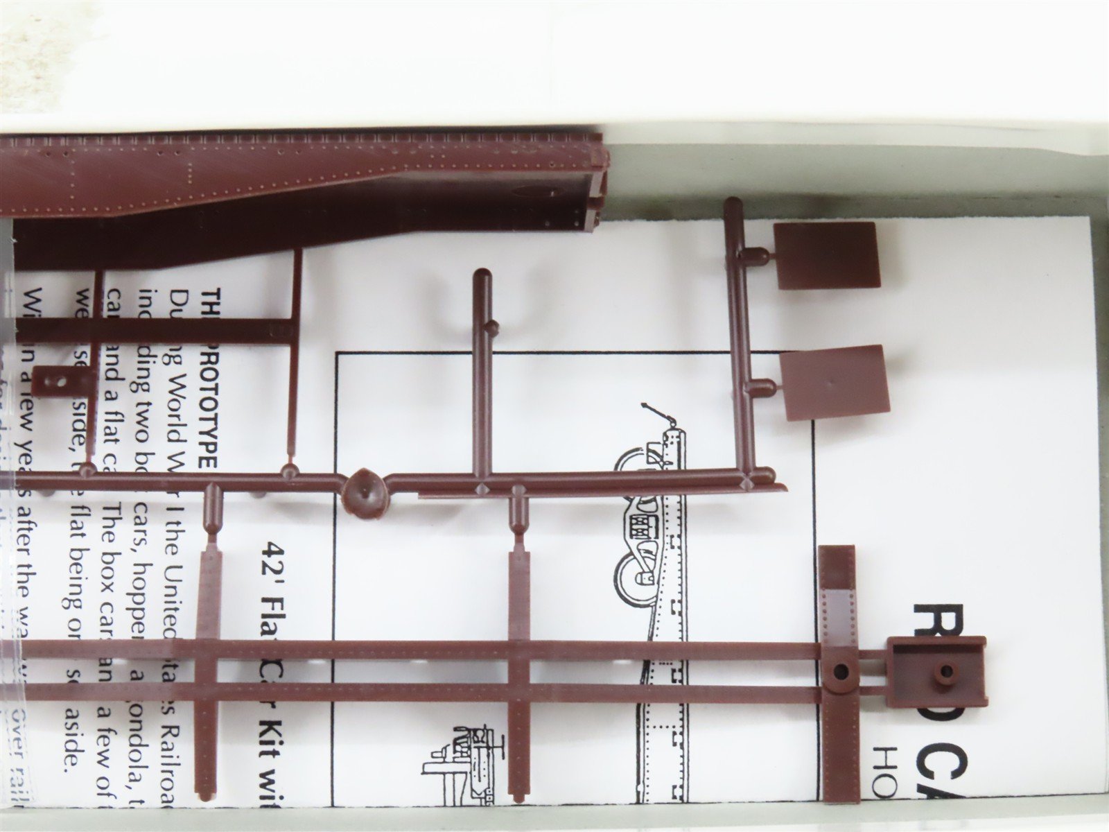 HO Scale Red Caboose Kit RC-2202 Undecorated 42' Flat Car