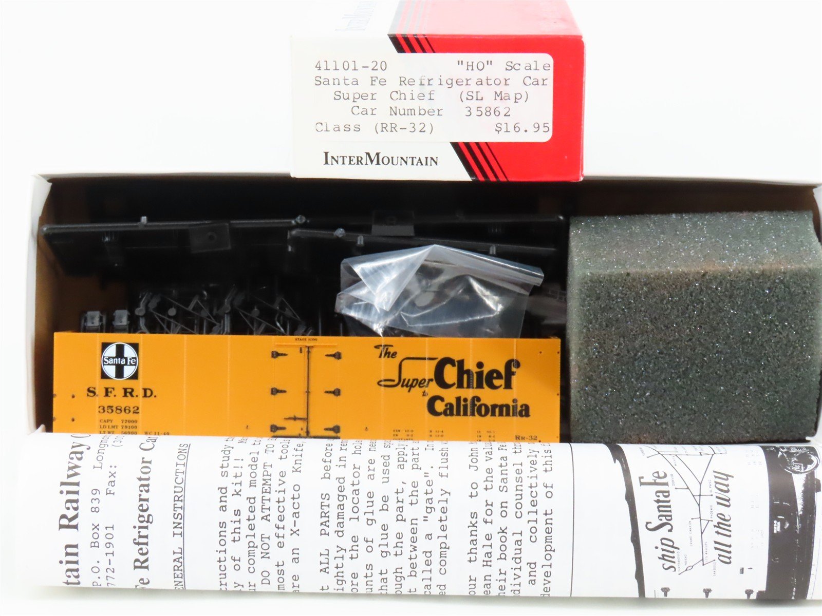 HO Scale InterMountain Kit 41101-20 SFRD Santa Fe Super Chief Reefer #35862