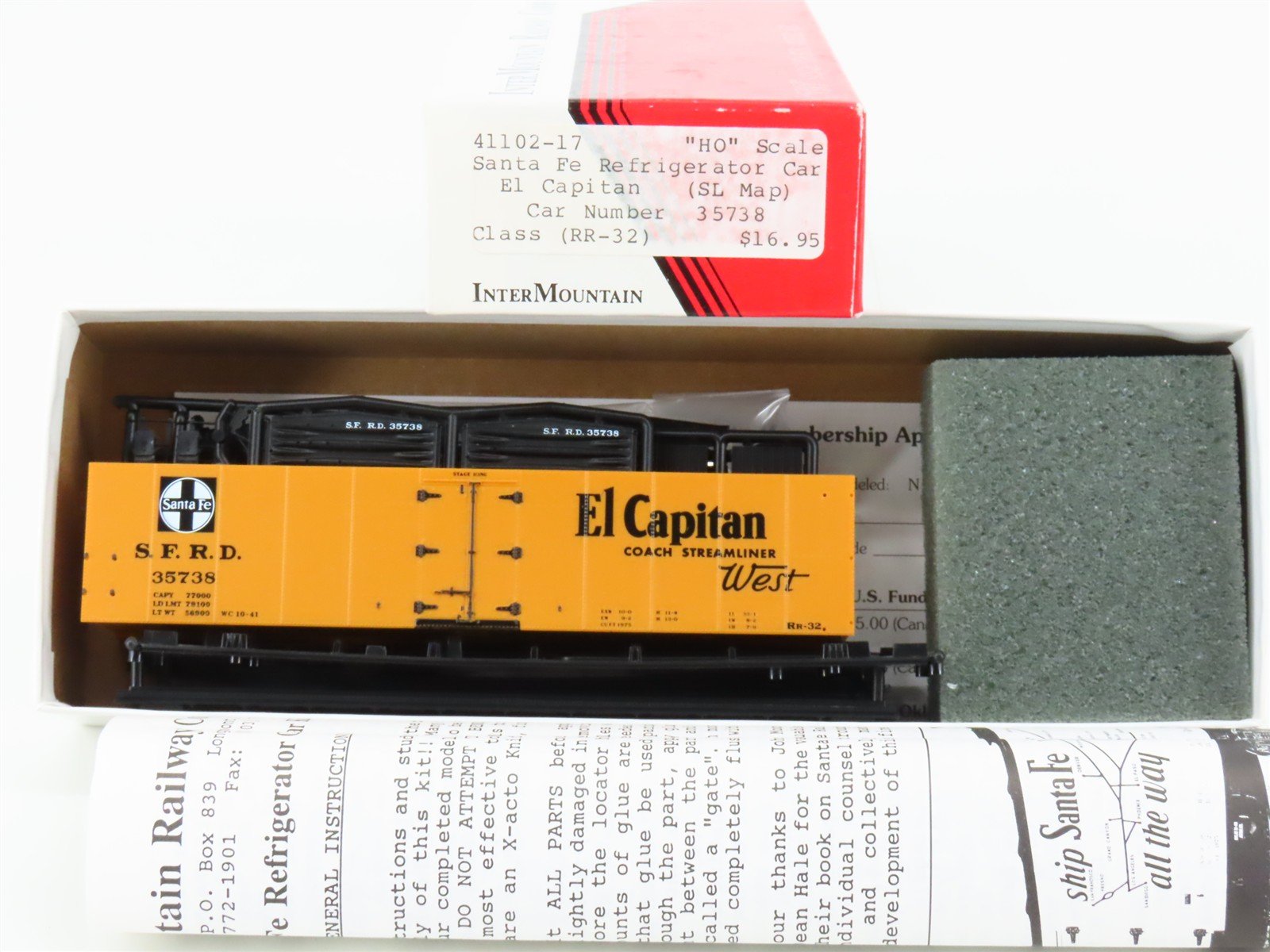 HO Scale InterMountain Kit 41102-17 SFRD Santa Fe El Capitan Reefer #35738