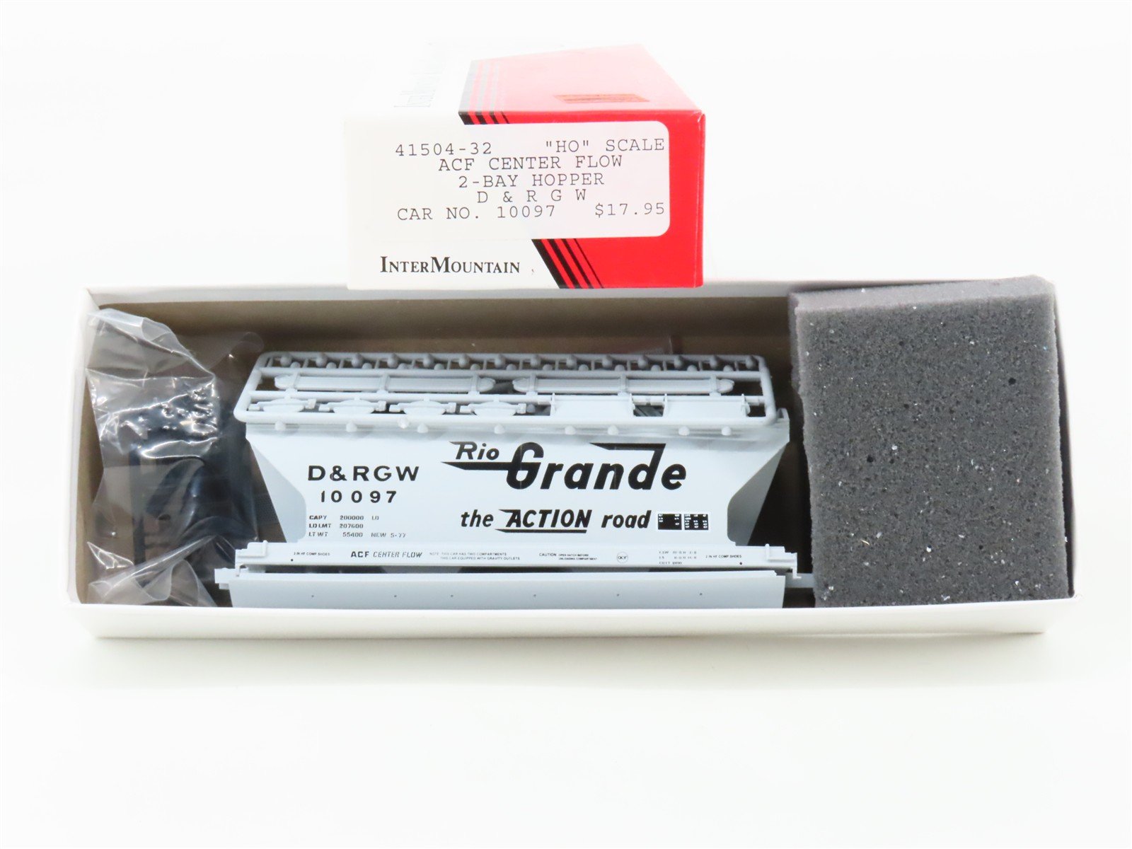 HO Scale InterMountain Kit 41504-32 D&RGW Rio Grande 2-Bay Hopper #10097