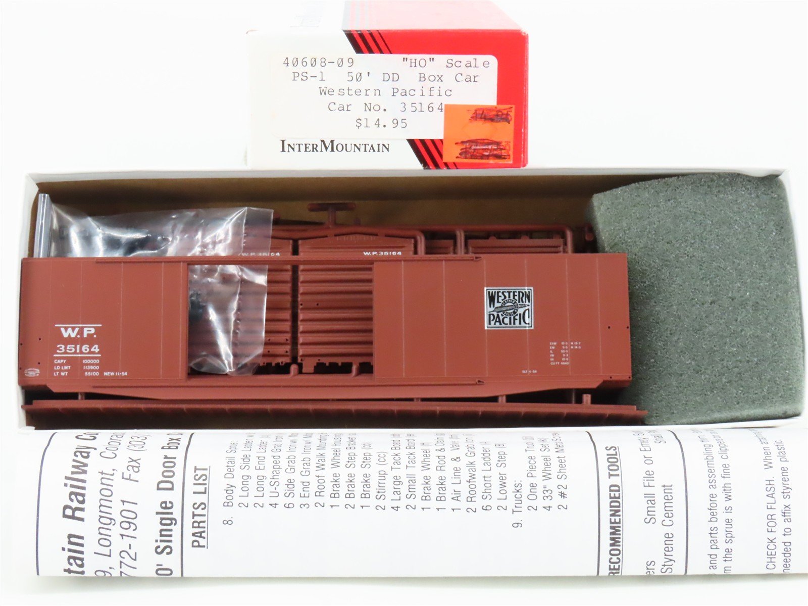 HO Scale InterMountain Kit 40608-09 WP Western Pacific 50' Box Car #35164
