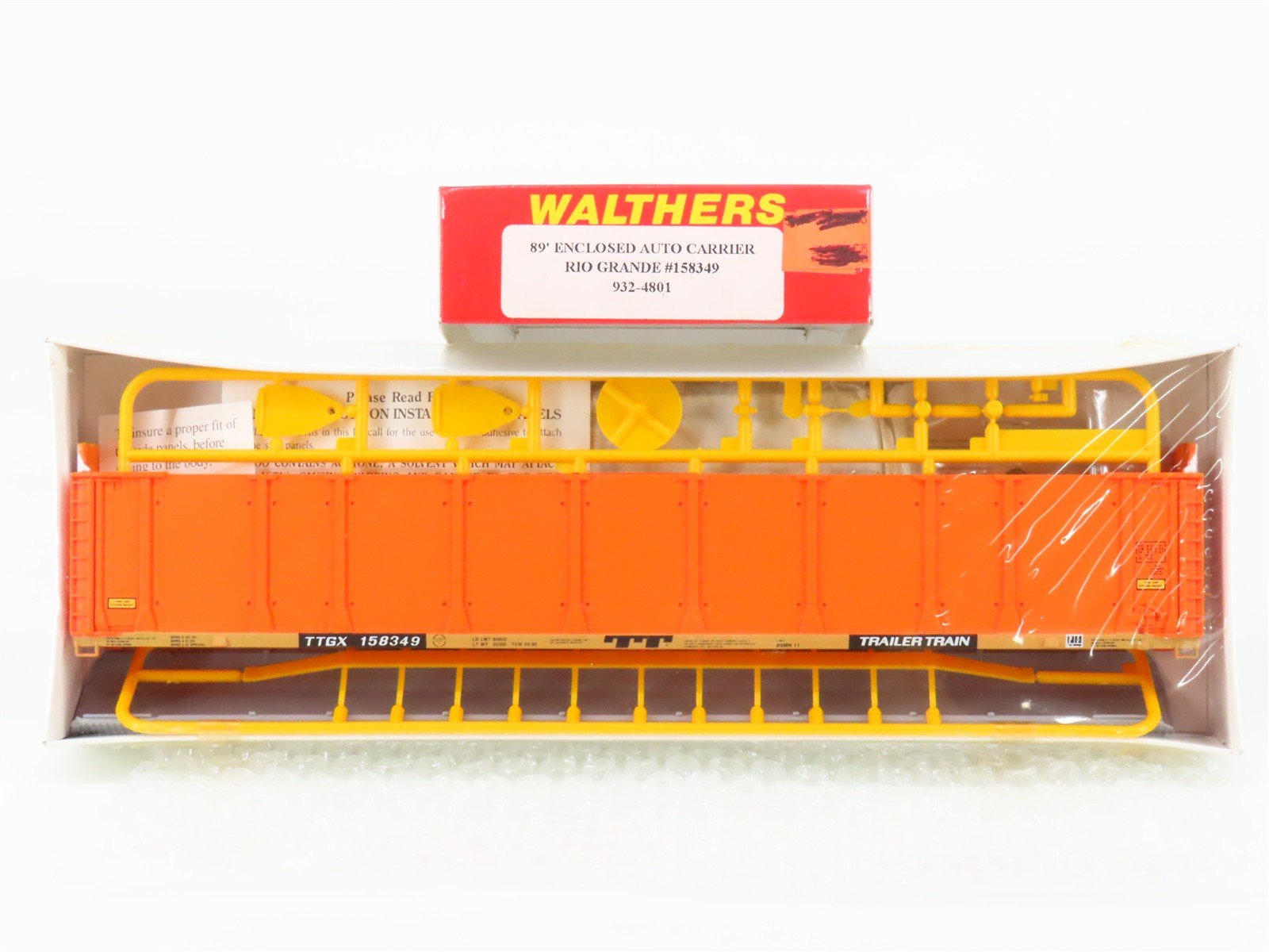 HO Scale Walthers Kit 932-4801 TTGX Rio Grande 89' Auto Carrier #158349 - Sealed