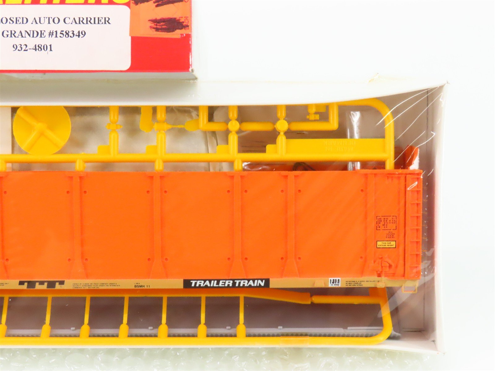 HO Scale Walthers Kit 932-4801 TTGX Rio Grande 89' Auto Carrier #158349 - Sealed